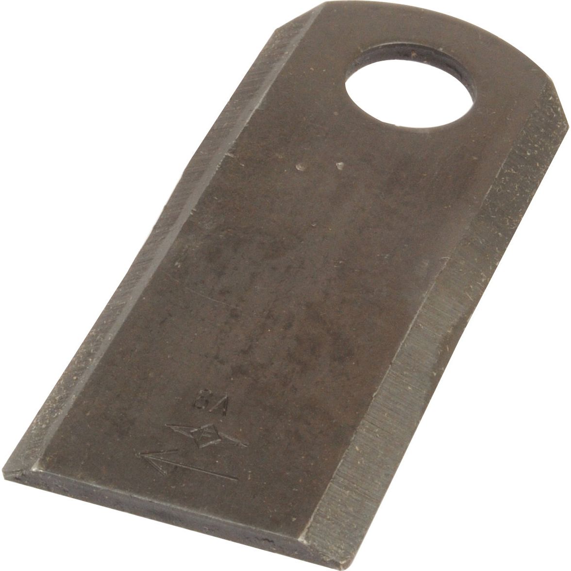 A Sparex mower blade featuring a twisted design with a hole near one end, measuring 115 x 50 x 4mm with a Ø20.5mm hole, compatible with Kuhn GMD3510 and Sparex Part No. S.72567 models.