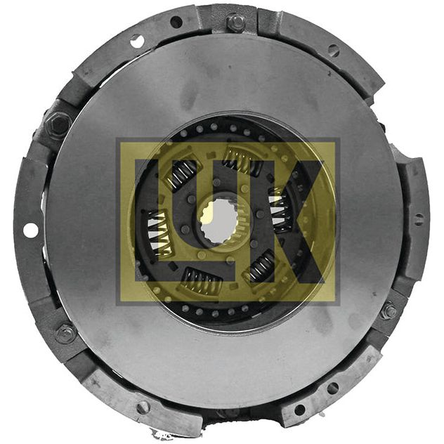 A close-up of the Clutch Cover Assembly - S.72707 from Sparex, showcasing detailed mechanical components and springs, with a visible LUUK symbol overlay, featuring an organic captive disc and dual cover.