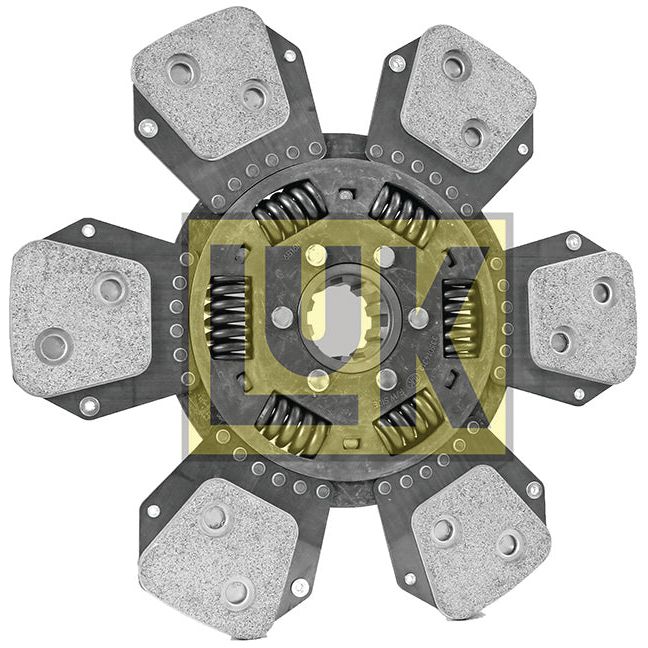 A metallic clutch plate, branded Sparex and labeled as S.72766, featuring six friction pads and visible torsion springs with an LUK logo at the center.