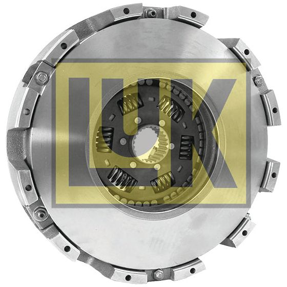 A metal automotive clutch plate with a visible central gear and spring mechanism, featuring the Sparex brand's Clutch Cover Assembly - S.72934 and dual cover design.