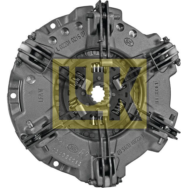 A close-up view of an automotive clutch cover assembly, featuring visible springs and intricate details, displays the logo "Sparex" prominently in the center. The S.72961 model showcases a cerametallic captive disc for enhanced durability.