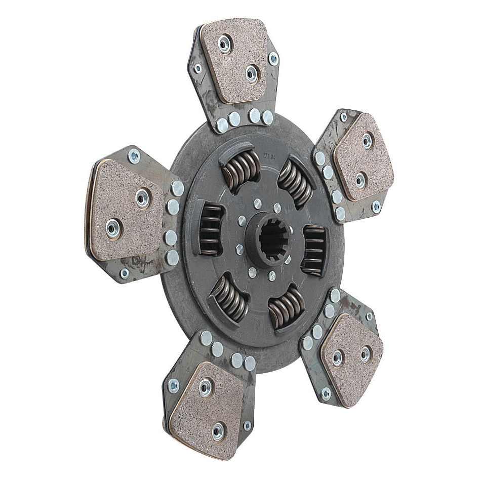 The Sparex Clutch Kit without Bearings - S.73003 is a metal automotive clutch disc that features a six-paddle design, visible central springs, and a durable cerametallic friction surface.