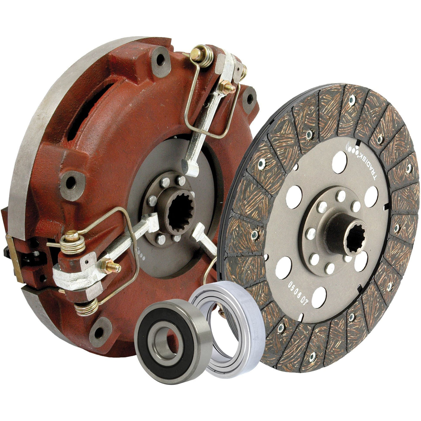 Image of a Sparex Clutch Kit with Bearings - S.73009, featuring a 255/255mm pressure plate, disc, release bearing, and pilot bushing.