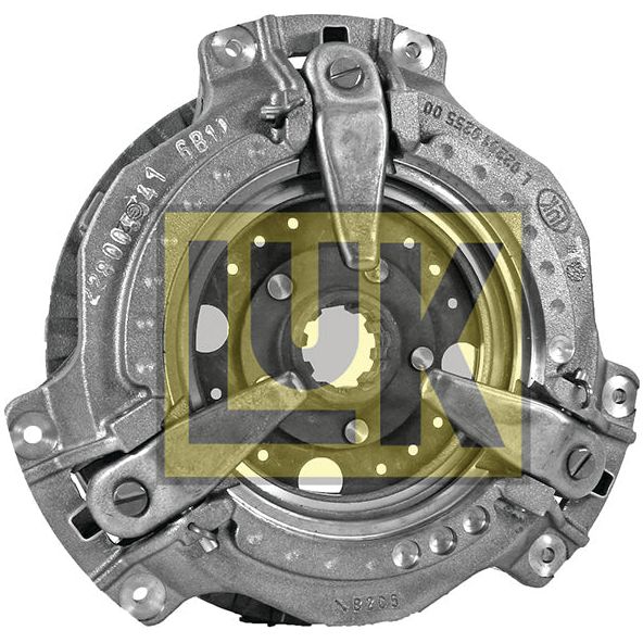 A mechanical component with a circular structure and multiple bolts, featuring the "Sparex" logo prominently overlaid in the center, made from Captive Disc Material, identified as the Clutch Cover Assembly - S.73027.