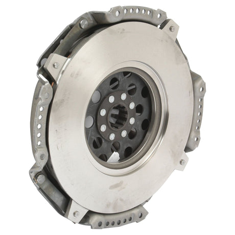 Close-up of a metal automotive clutch assembly featuring the Sparex Clutch Kit without Bearings - S.73034, highlighting visible gears, holes, and connecting components.