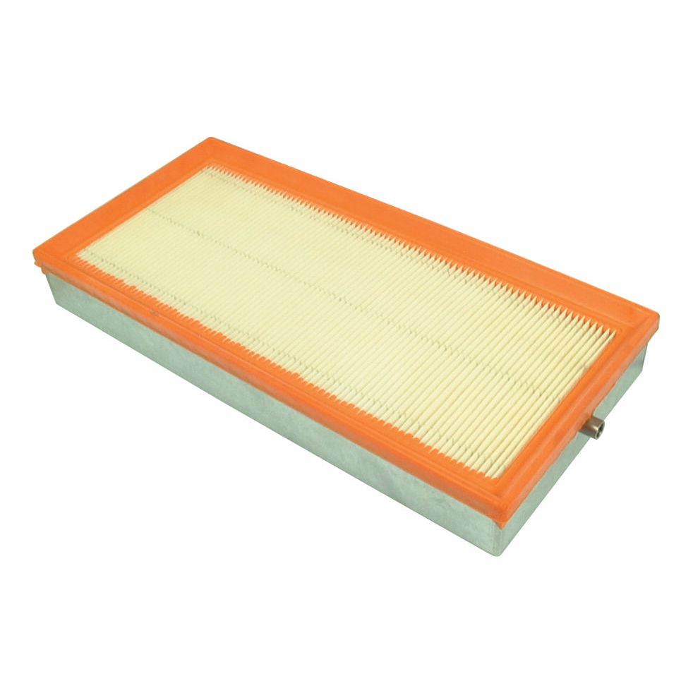 Rectangular Cab Filter - AF26183 with an orange frame and beige pleated filter material, Sparex Part No. S.73199, comparable to the Fleetguard AF26183 for Case IH machinery by Sparex.