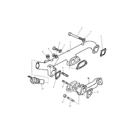 Massey Ferguson - Exhaust Manifold - 736206M1 - 733206M1 - Farming Parts