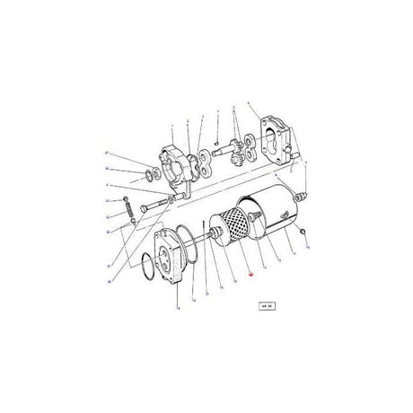 Exploded diagram of the Massey Ferguson steering element, part numbers 1883318M1 and 1883318M2 by AGCO, showing the internal components including the rotor, stator, bearings, and bolts, all labeled with reference numbers. Ideal for those working on Massey Ferguson 100 Series tractor models.