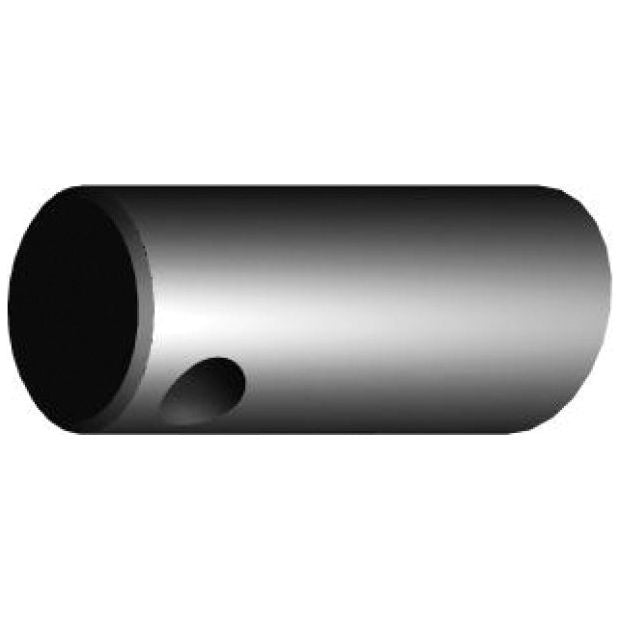 The Sparex Loader Tine - Straight 1050mm, (Star) DF045 - S.74760 is a metallic cylindrical object featuring a small hole near one edge and a smoothly textured, uniformly grey surface. Designed for optimal use, it includes a Pin Fitting feature to ensure versatility in various applications.