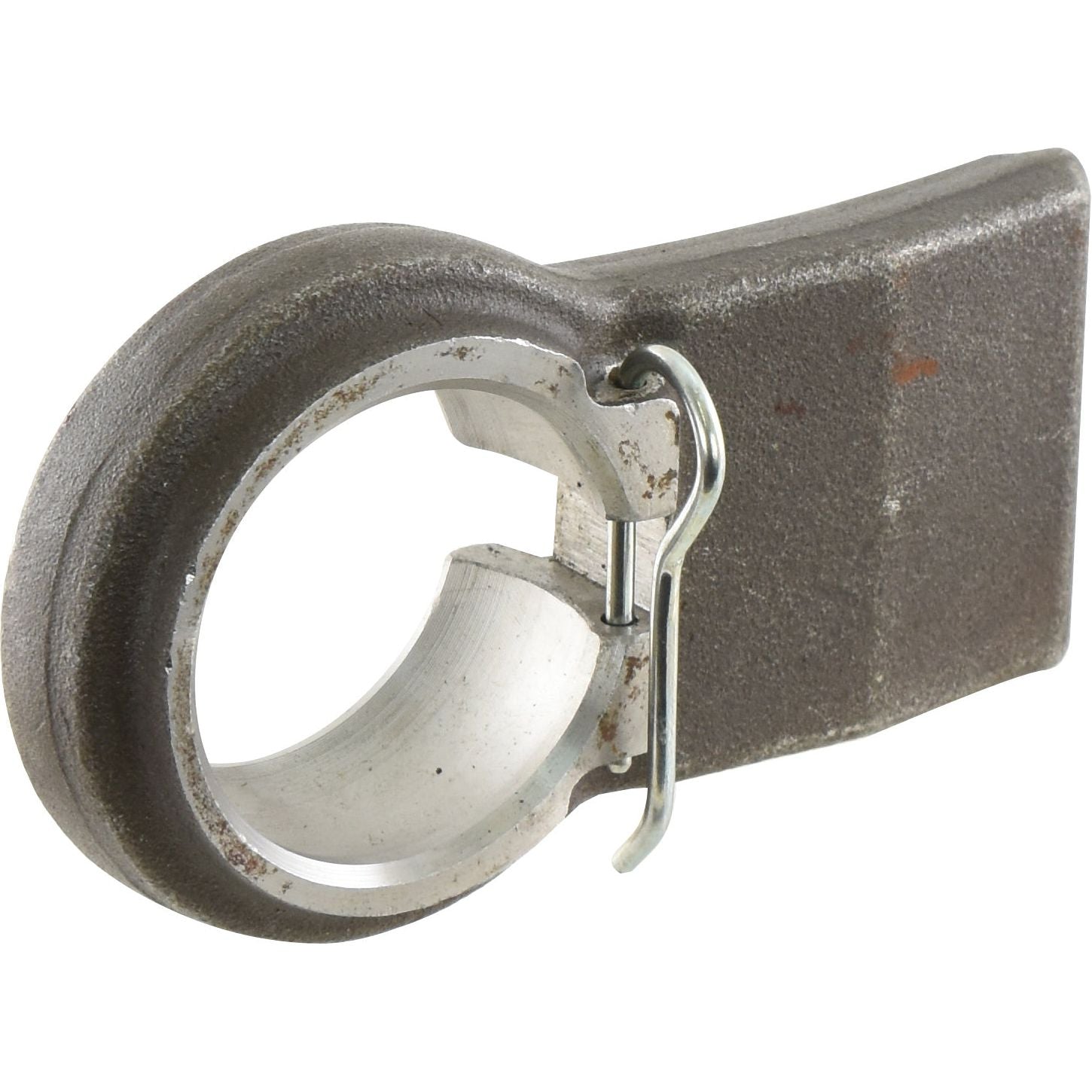 Introducing the Sparex Lower Link Weld On Ball End (Cat. 1/2) | Sparex Part No.S.74824: a high-quality metal component with a circular opening and an integrated locking pin, designed to ensure precise control over your working length.