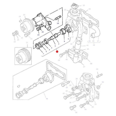 Massey Ferguson - Water Pump - 4222002M91 - Farming Parts