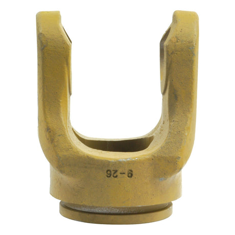 A Sparex PTO Tube Yoke (U/J Size: 41 x 118mm) with a yellow triangular profile, measuring 66 x 66 x 5.6mm and compatible with the AB10/A10 PTO Series, is showing signs of usage. The reference number for this part is 12515, and it corresponds to Sparex Part No.S.7555.