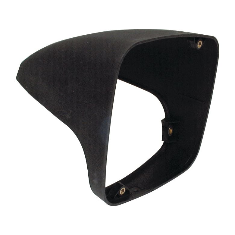 Black plastic car side mirror housing with a triangular shape resembling the Sparex Head Light Cowl (LH) | Sparex Part No.S.75836, featuring an open interior.