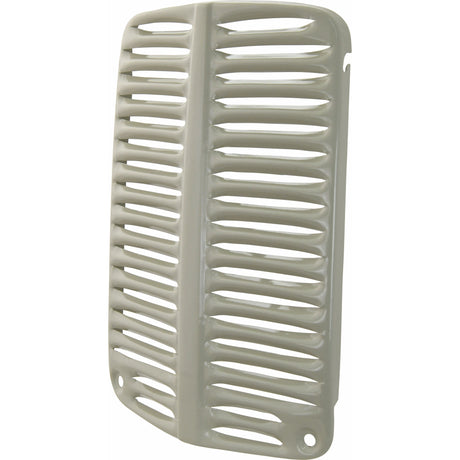 A vent cover with multiple horizontal slats and two screw holes at the bottom, resembling the Front Grille by Sparex (Part No. S.75936) for a Massey Ferguson tractor.