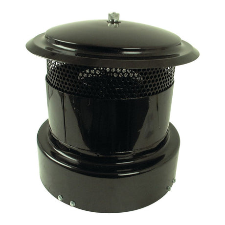 The Pre Cleaner Assembly - Turbo - S.75970 by Sparex features a cylindrical base and mesh sides, reminiscent of industrial air filters, topped with a dome-shaped cover and a small center bolt.