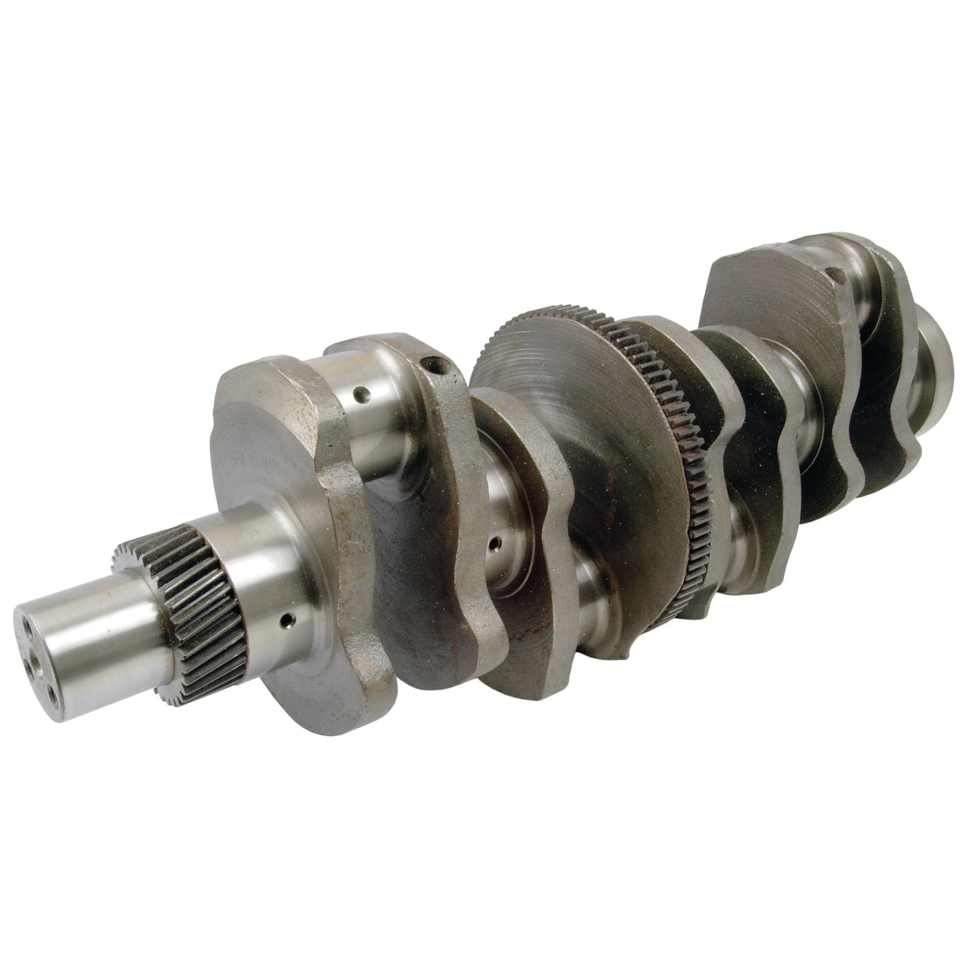 A Sparex Crankshaft (4 Cyl.) D-268, featuring multiple bearings and gear teeth, designed for use in an International Harvester internal combustion engine.