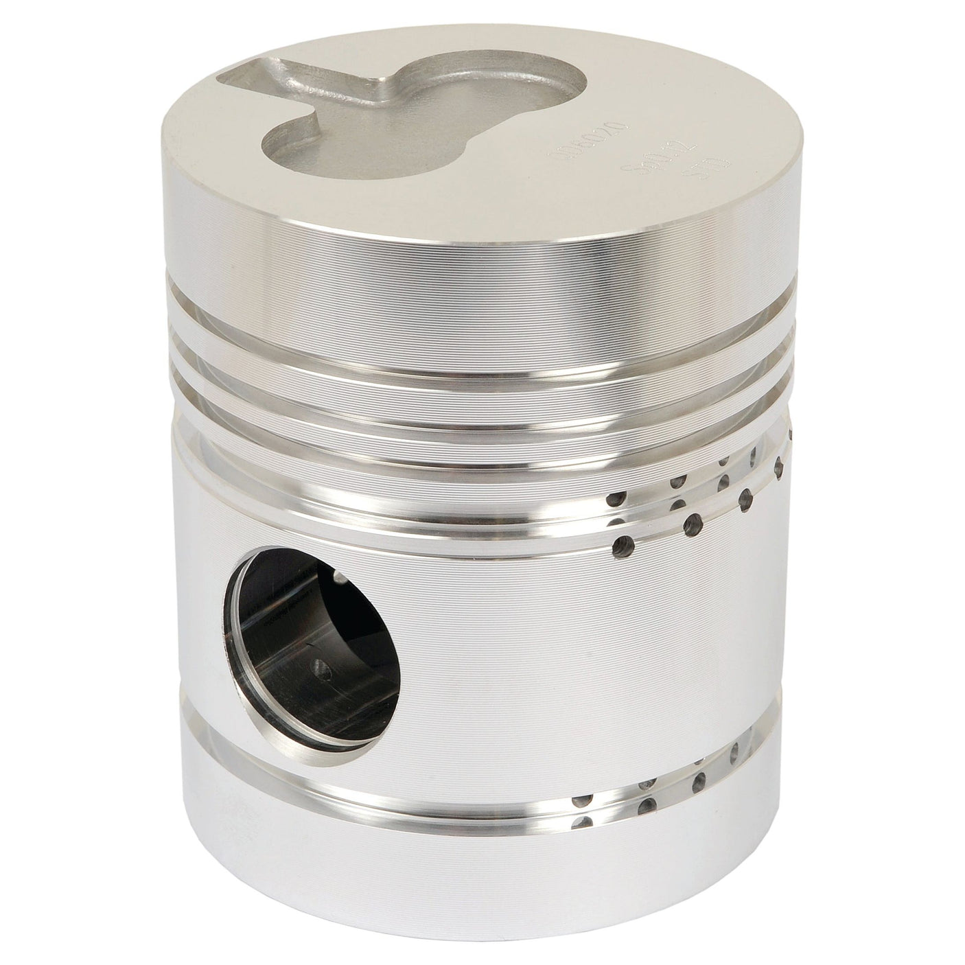 The Sparex Piston (Standard) - S.75974 is a metallic piston with smooth machining, featuring grooves and holes, designed for use in an internal combustion engine. The precision in its compression height and bore diameter ensures optimal performance.