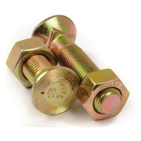 Two Sparex Bolt Kits (Replacement for Dowdeswell | Sparex Part No.S.76063) with washers and nuts, displaying a shiny metallic finish.