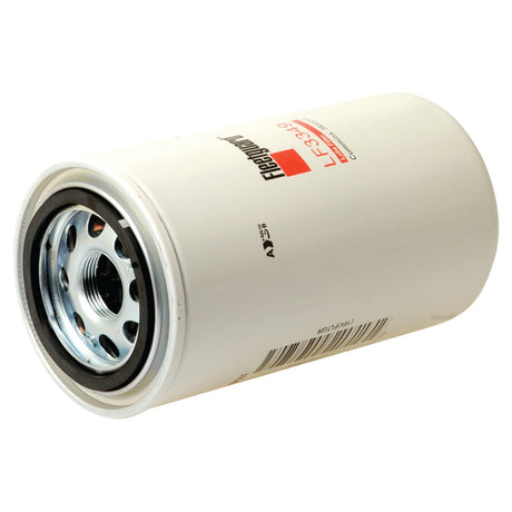 The Sparex Oil Filter - Spin On, identified as part number S.76280 and labeled "LF3349," features a white cylindrical design. It includes a centrally threaded hole surrounded by several smaller holes on one end, making it perfect for use with Case IH Harvester or Massey Ferguson equipment.