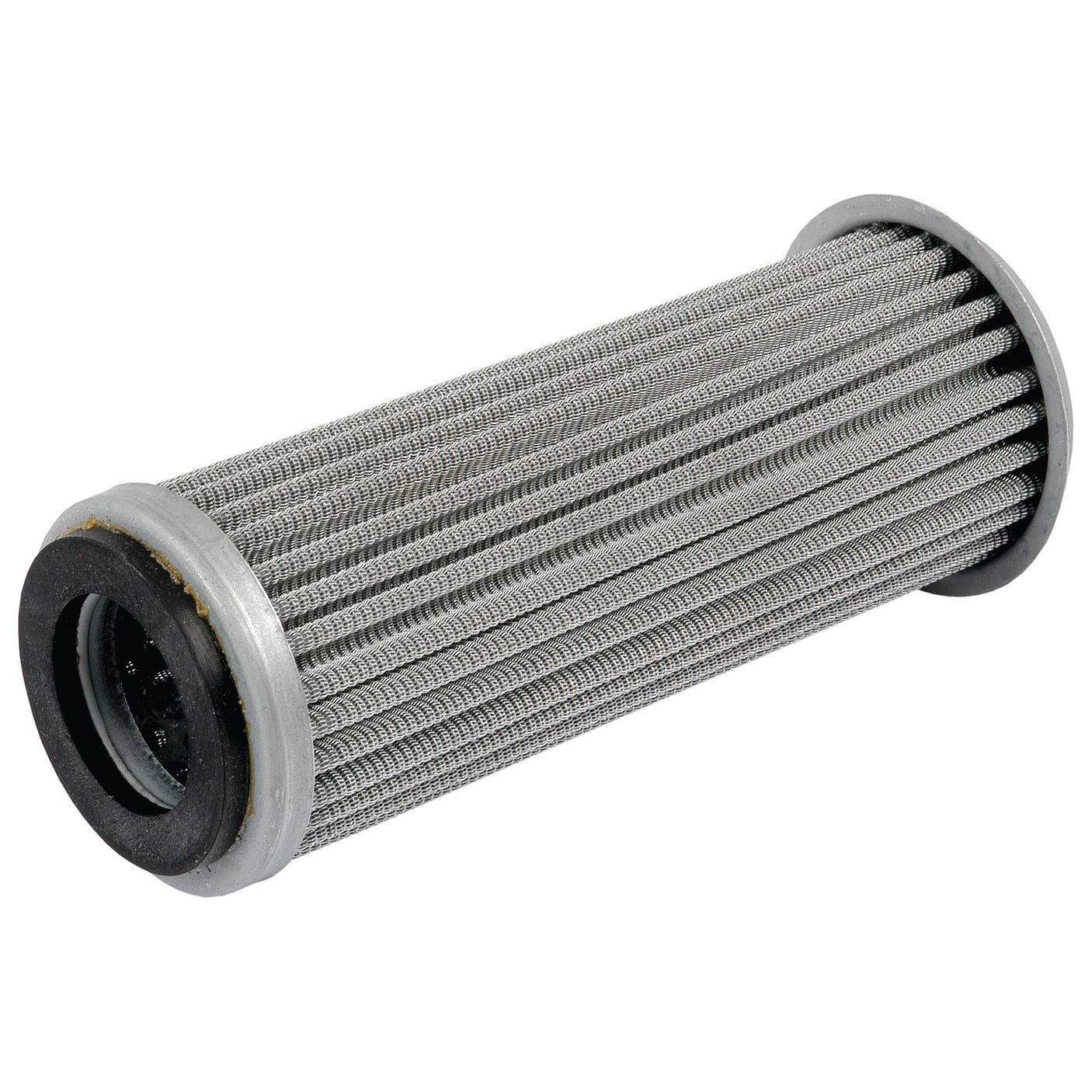 A Sparex hydraulic filter element (Part No. S.76375) with a cylindrical metal mesh and two black rubber ends, designed for use in filtration systems and perfect for integrating into Sparex and Fiat tractor parts.