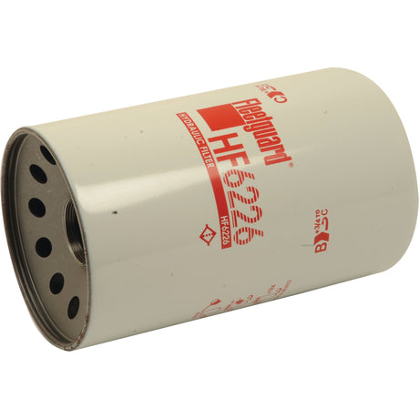 A cylindrical hydraulic filter labeled "Hydraulic Filter - Spin On - HF6226 | Sparex Part No. S.76411" in red on a white background, branded by Sparex, features several circular holes on its metal end, ensuring optimal performance.