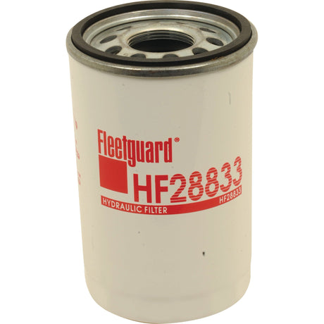 The Sparex Hydraulic Filter - Spin On - HF28833 (Sparex Part No. S.76413) features a white design with a metal top and red lettering, and it boasts a thread size of M40 x 2.00 INT.