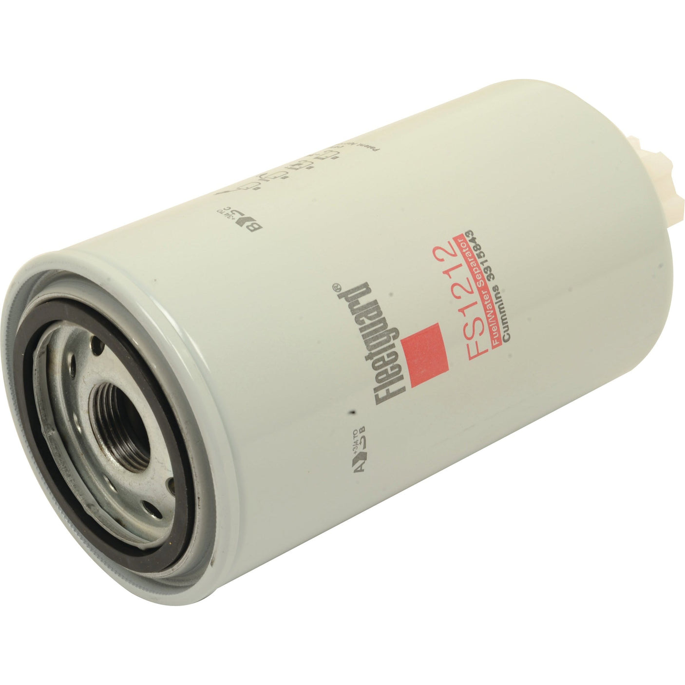 A white cylindrical filter labeled "Fuel Separator - Spin On - FS1212" from Sparex, with the part number S.76440, designed as a fuel separator for Case IH systems and featuring a threaded opening on one end.