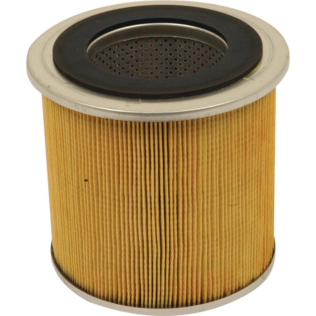 A Sparex Hydraulic Filter - Element (HF6014 | Sparex Part No.S.76533) featuring a cylindrical design with pleated paper, a metal mesh center, and Ford/New Holland compatibility.