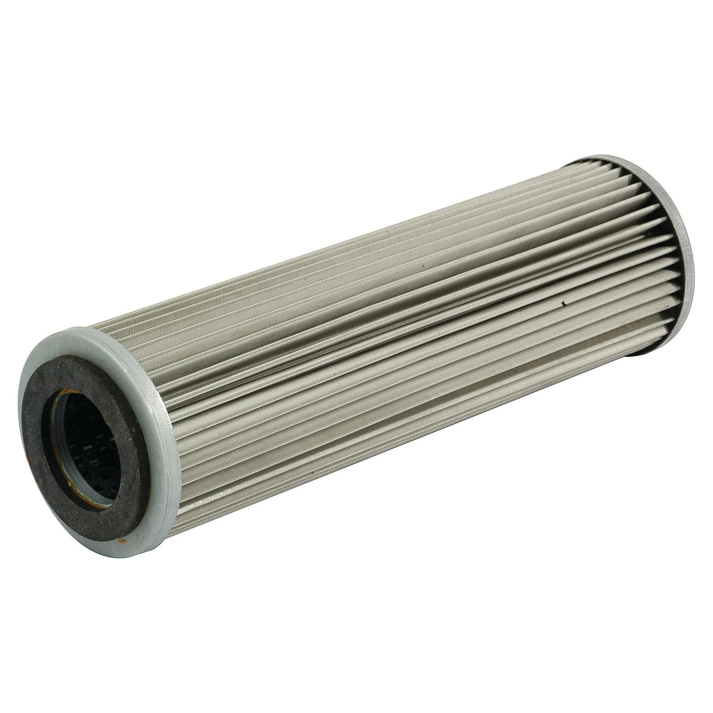 The Sparex Hydraulic Filter - Element (Part No. S.76648) is a cylindrical filter designed for use in machinery or engines, featuring pleated sides and rubber end caps, making it perfectly suited for Landini tractors.