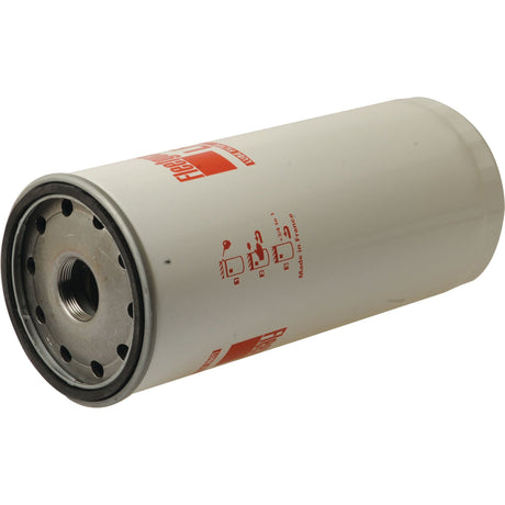 Cylindrical white and red Sparex Oil Filter - Spin On - LF3661 (Sparex Part No. S.76663) with multiple holes on the top end, placed on a white background.