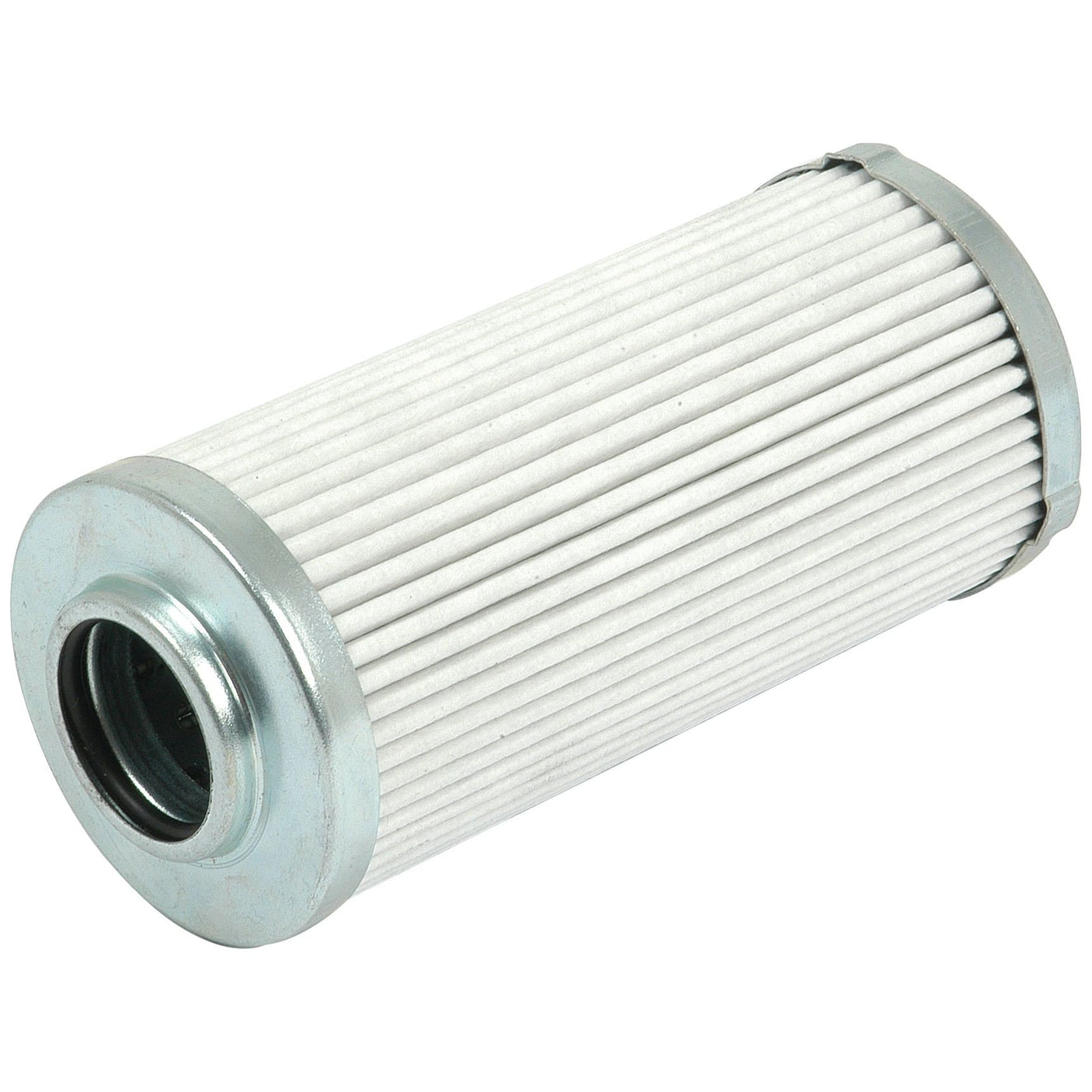 The Sparex Hydraulic Filter - Element (Sparex Part No. S.76690) is a cylindrical filter with a metallic frame and pleated paper element, compatible with Case IH / International Harvester.