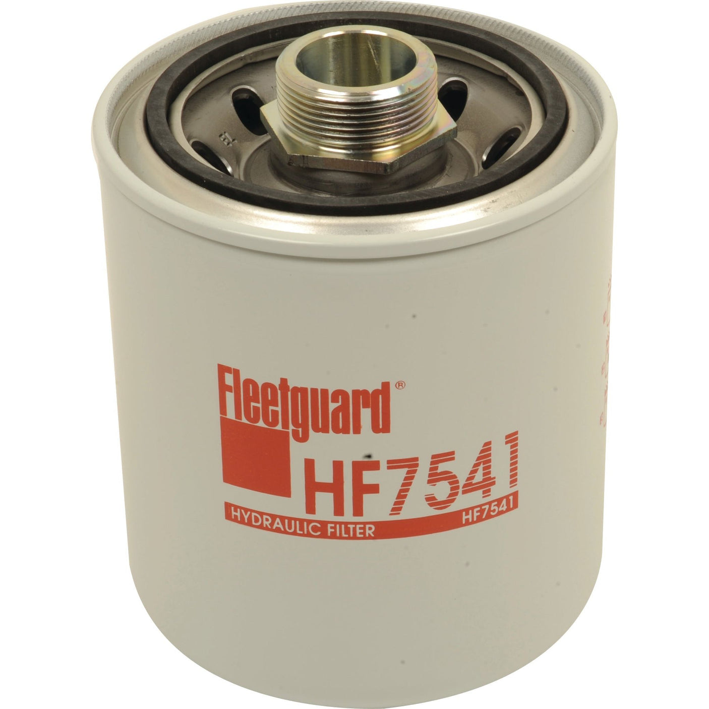 The Sparex Spin On Hydraulic Filter HF7541 (Sparex Part No. S.76703), specifically designed for Massey Ferguson machinery, features a cylindrical shape with metal threading at the top for seamless installation and efficient hydraulic fluid filtration.