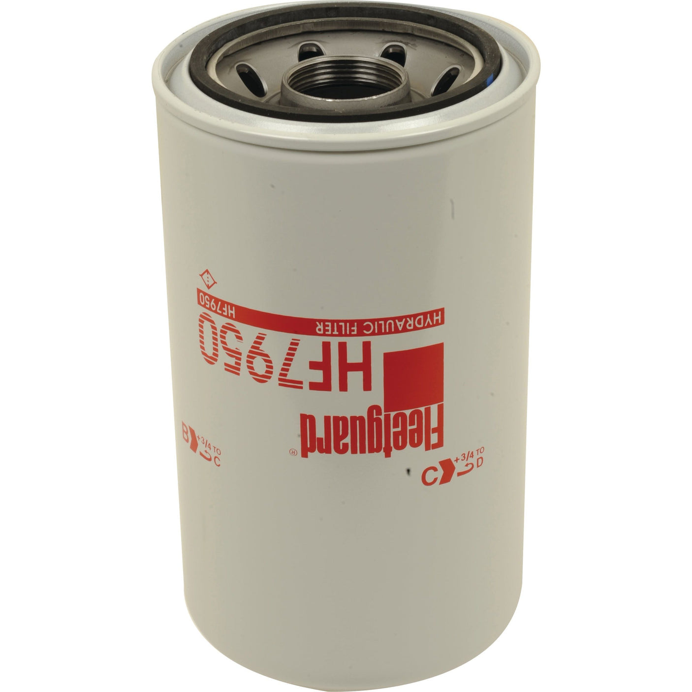 A white Sparex HF7950 hydraulic filter (Sparex Part No. S.76704) with red text "HF7950" imprinted on it, featuring a threaded center opening for installation, compatible with Massey Ferguson 3383386M92.