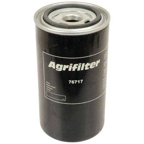 A black cylindrical hydraulic filter labeled "Sparex Agrifilter S.76717" with white text, designed as Deutz-Fahr compatible and ensures seamless functioning.