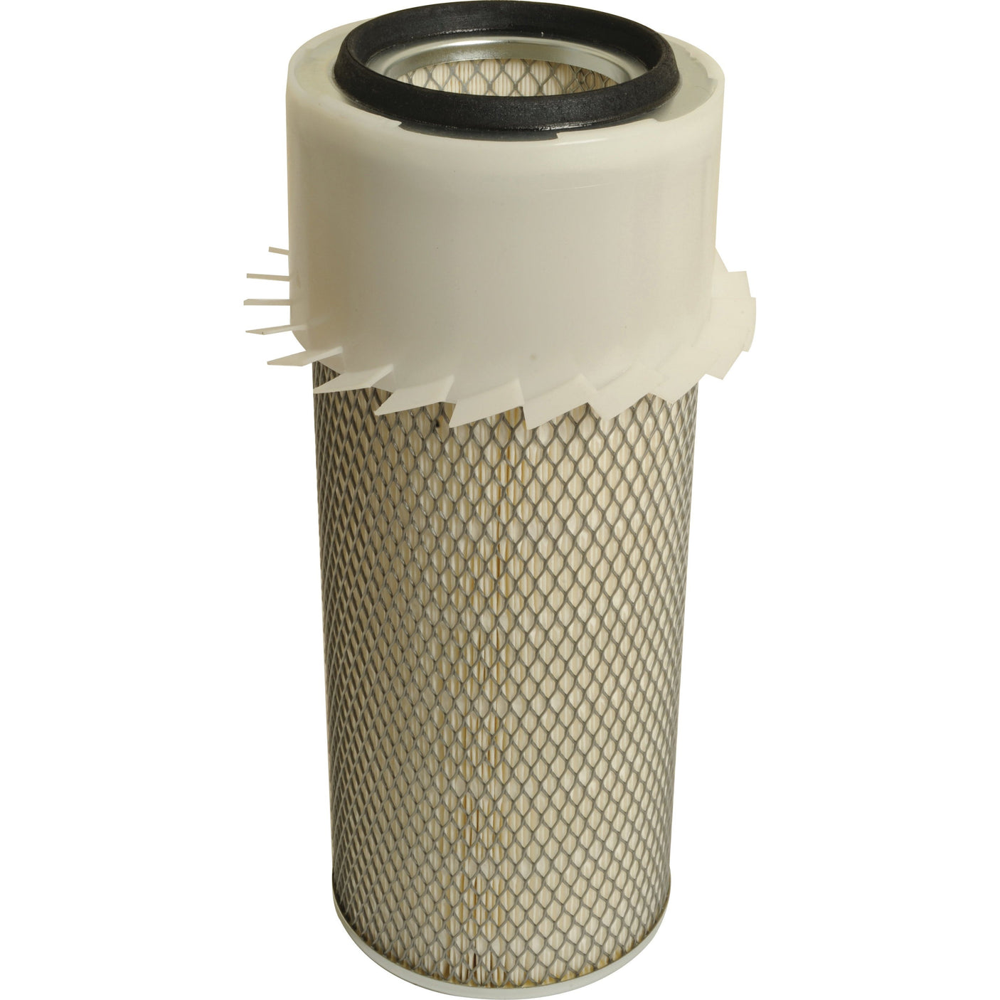 A cylindrical Sparex Air Filter - Outer (Sparex Part No. S.76763) featuring a white plastic top and a woven metal mesh body.