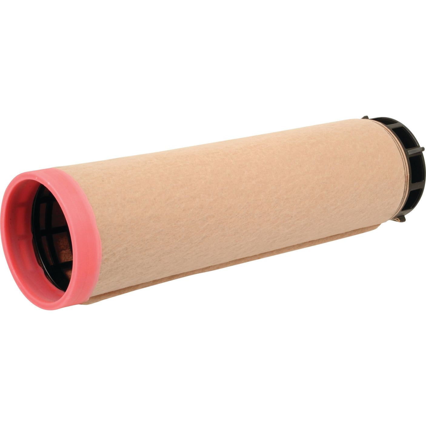 A cylindrical Sparex air filter (Air Filter - Inner - AF26396 | Sparex Part No. S.76827) with a beige paper exterior, black plastic ends, and a pink rubber seal on one side.