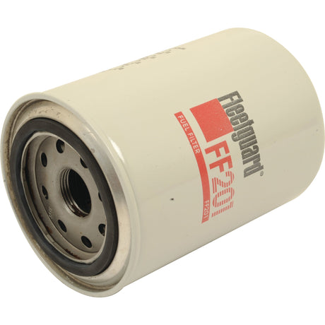 Fuel filter labeled "Fleetguard FF201" on a white background, featuring a cylindrical shape and threaded opening has been updated to: Fuel Filter - Spin On - FF201 | Sparex Part No. S.76938 by Sparex, featuring a cylindrical shape and threaded opening.