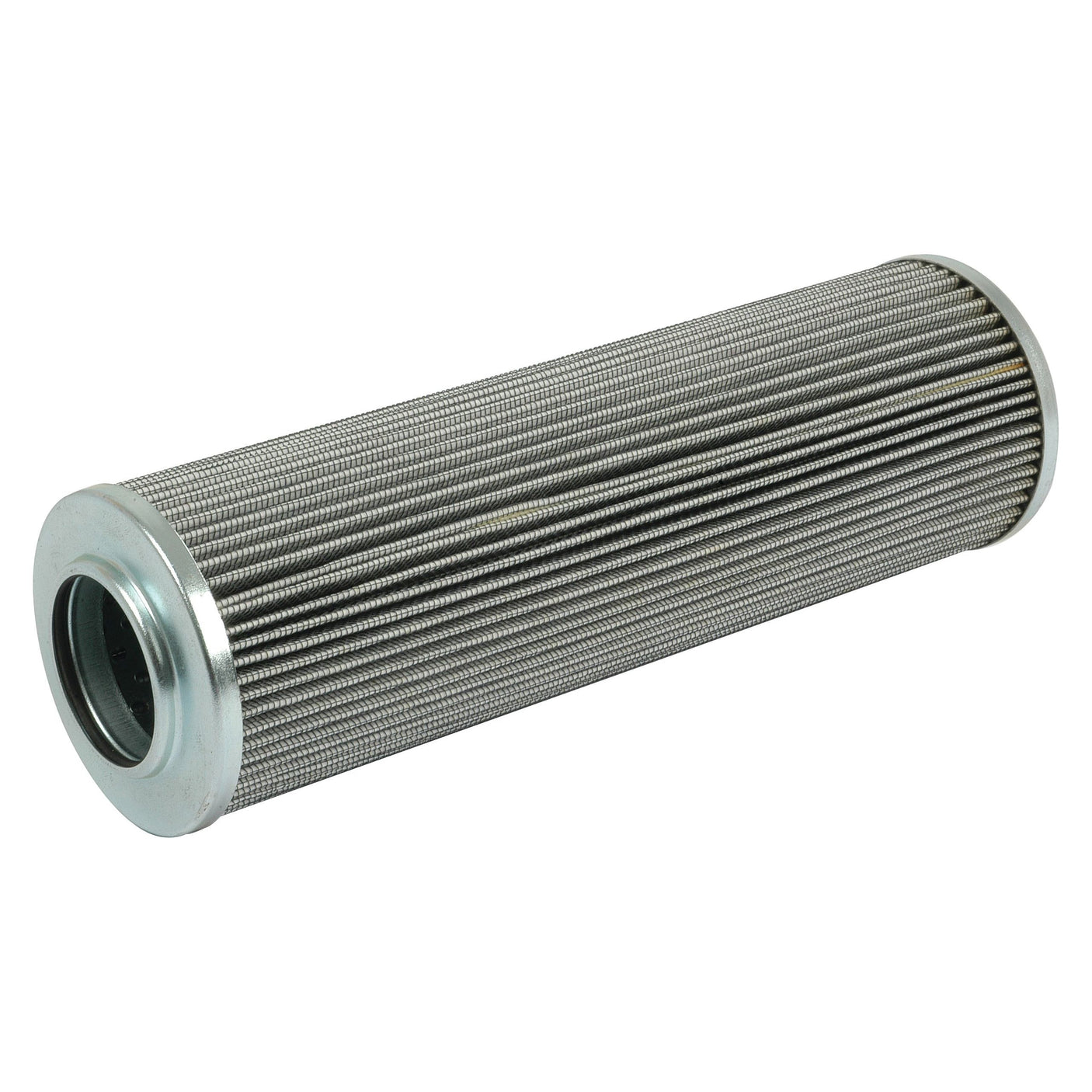 A cylindrical metal filter with a pleated exterior and open ends, this Sparex Hydraulic Filter - Element (Part No. S.76976) is essential for purifying fluids or air.