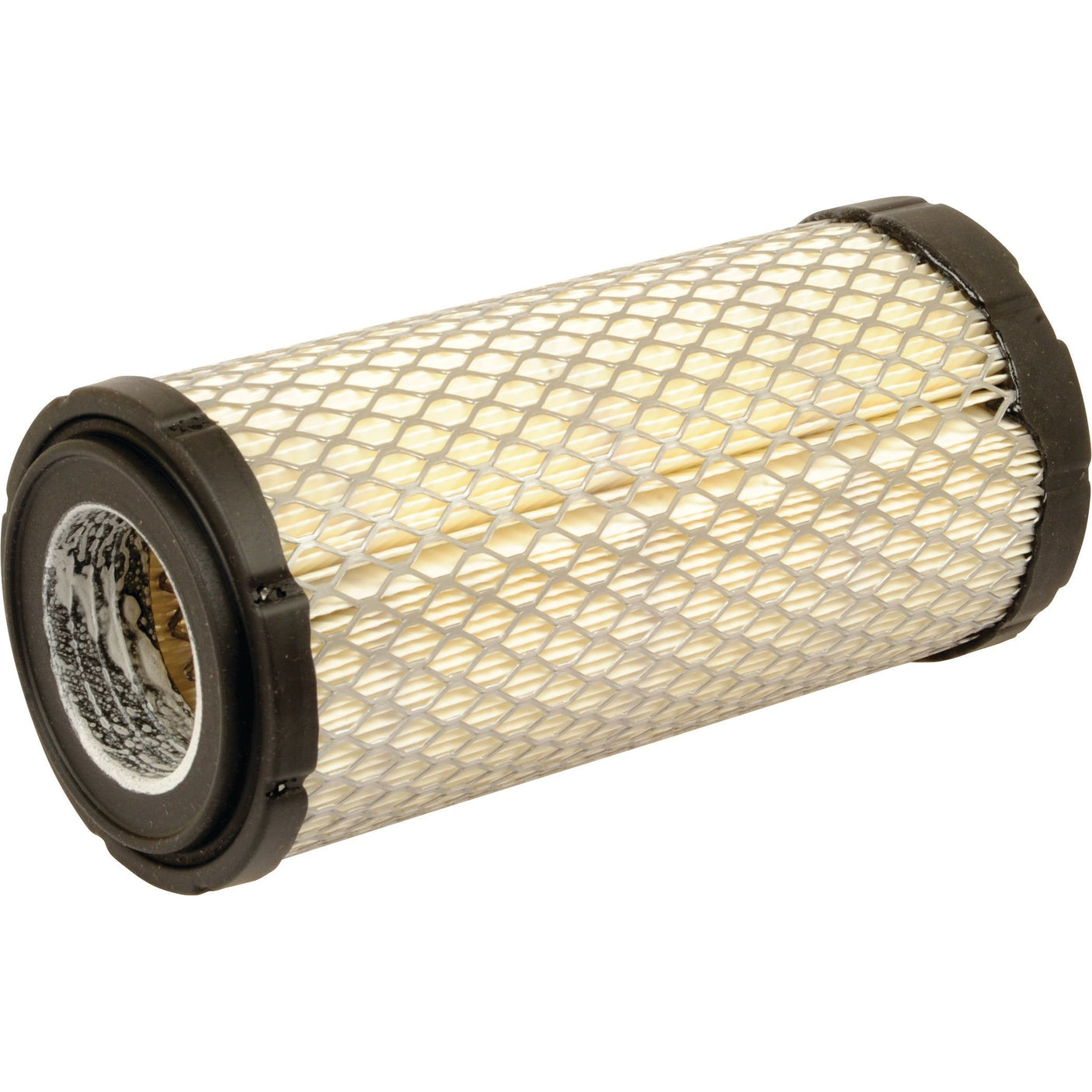 The Sparex Air Filter - Outer - AF25550 (Sparex Part No. S.76994) is a cylindrical air filter featuring a metal mesh outer layer and black rubber end caps, ideal for use with Kubota and Fleetguard equipment.