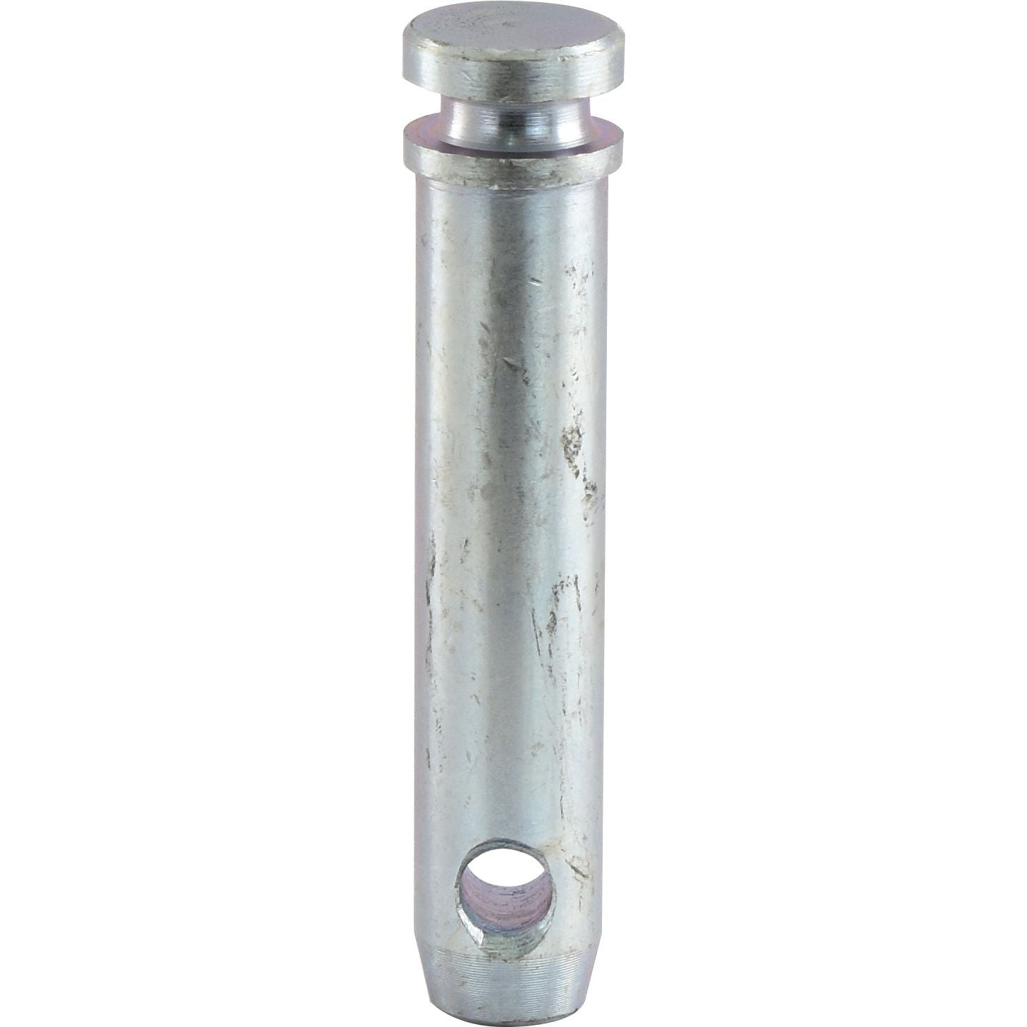 A Sparex Top Link Pin 25x97mm (Cat. 2) with a metallic cylindrical body and a rounded head, featuring a hole near the bottom end; this part is compatible with Ford/New Holland and David Brown equipment (Sparex Part No. S.76).