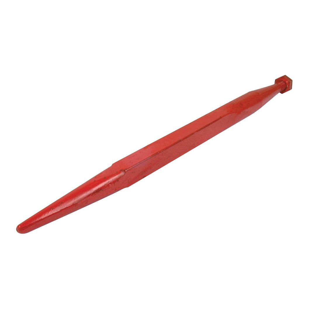 A red steel tapered pry bar with a chisel end, hexagonal striking cap, and Maximum Torque of 450 Nm provided by the Loader Tine - Straight 600mm from Sparex, featuring an M20 x 1.50 (Square) thread size to fit model KK221150 - S.77000.