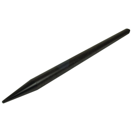 The Loader Tine - Straight 1250mm, Thread size: M20 x 1.50 (Round) - S.77048 by Sparex is a durable black chisel featuring a tapered end and a cylindrical handle, designed for cutting or shaping hard materials with precision and torque efficiency.