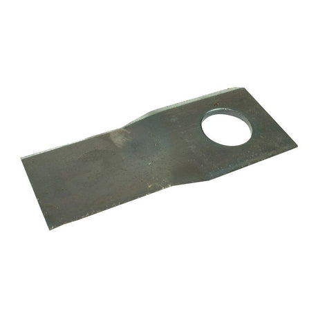 A twisted metal mower blade from the Sparex brand, measuring 94 x 40 x 3mm with a sharp top edge and parallel design, featuring a 19mm hole near one end. This right-hand replacement blade for Krone is identified as part number S.77097 and fits model 1473025.