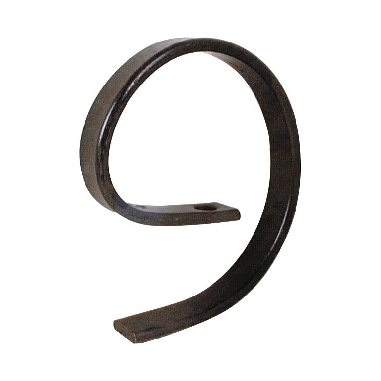 The S Tine Helper 32x10mm (Sparex Part No.S.77118), from the Sparex brand, is a metal object shaped into a spiral form with one end flat and the other end featuring a small hole, commonly used in Universal Tractors for Section 32x10 adjustments.