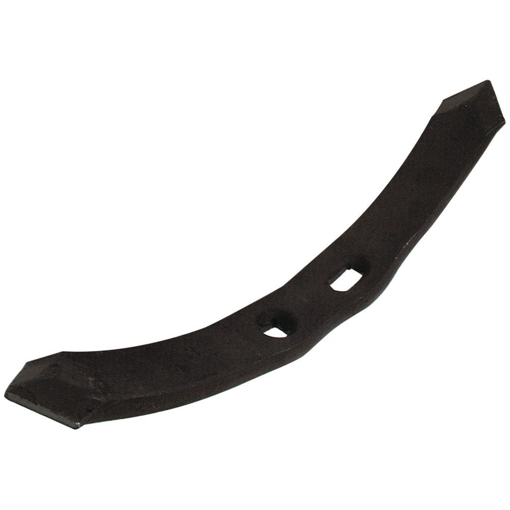 A Sparex Reversible Point (Part No. S.77175) measuring 350x40x13mm with hole centers at 55/60mm, designed to fit as part number 1280526, featuring a black metal construction with a curved form and two central bolt holes, commonly used in Universal Tractors' suspension systems.