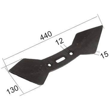 Reversible double heart point 400x135x20mm Hole centres 45/75mm
 - S.77197 - Farming Parts