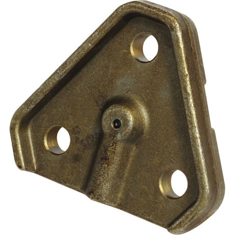 A Sparex King Pin - S.7719 triangular metal bracket, featuring three circular holes and a central protrusion, designed to metric specifications.