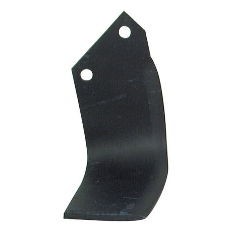 A Rotavator Blade Square LH 80x6mm with a height of 165mm, featuring two round holes with centers 57mm apart and a diameter of 11.5mm each. It's compatible with Kuhn EL30 and other models, and serves as a replacement for Dowdeswell, Howard, Kuhn under Sparex Part No.S.77232.