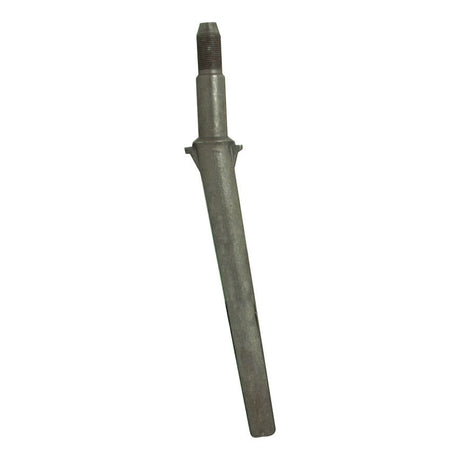 The Sparex Power Harrow Tine 335mm, a forged, metal threaded rod with a tapering cylindrical shape and a smooth metallic finish, is ideal for use with Universal Tractors. This replacement part for Lely fits as 11606021 | Sparex Part No. S.77264.