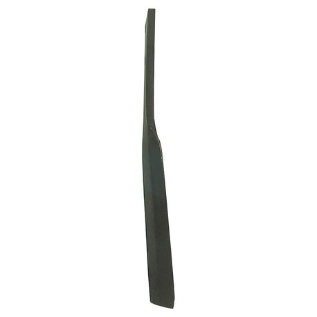 A single dark-colored Power Harrow Blade 60x12x335mm RH from Sparex is displayed upright in a side view against a plain white background, showcasing its design and product specifications for those seeking precise tools or spare parts. Featuring hole centers of 44mm and a hole diameter of 12.5mm, it serves as a replacement for Maschio and fits as part number 10100262 (Sparex Part No. S.77276).